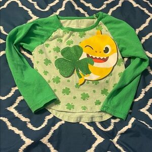 Green Kids Shirt with Cartoon Design